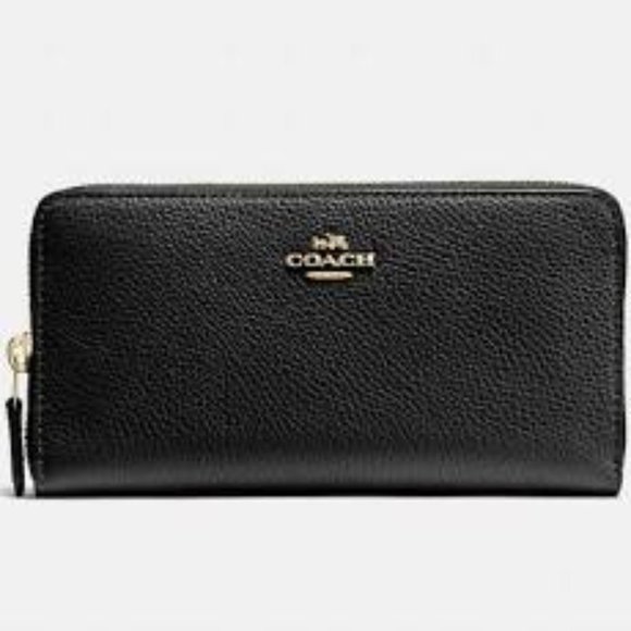COACH Womens Smooth Slim Accordian Zip